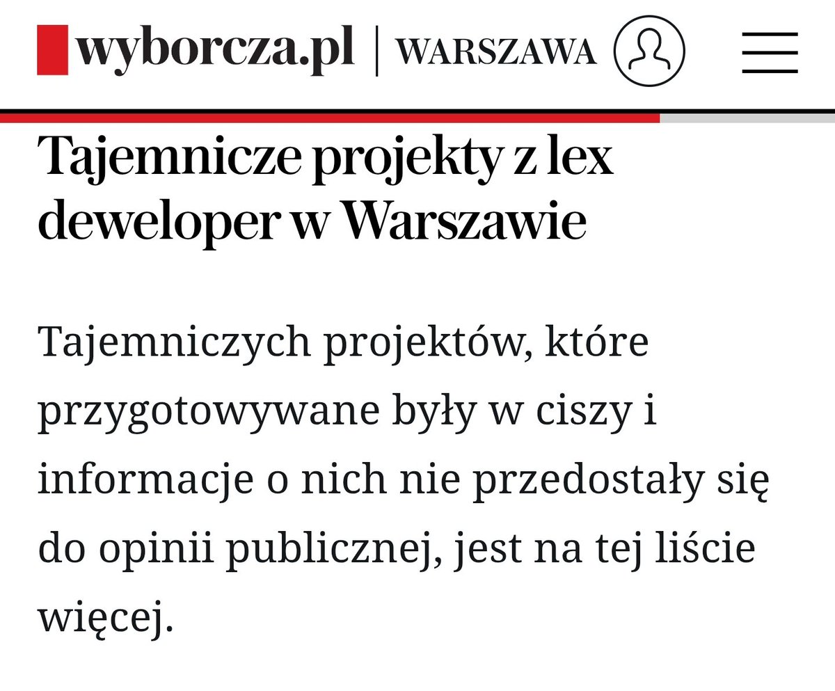 DawidParzyk's tweet image. Miejsca postojowe w lex deweloper to jest czysty lobbing:
"Tajemniczych projektów, które przygotowywane były w ciszy i informacje o nich nie przedostały się do opinii publicznej, jest na tej liście więcej"
warszawa.wyborcza.pl/warszawa/7,544…