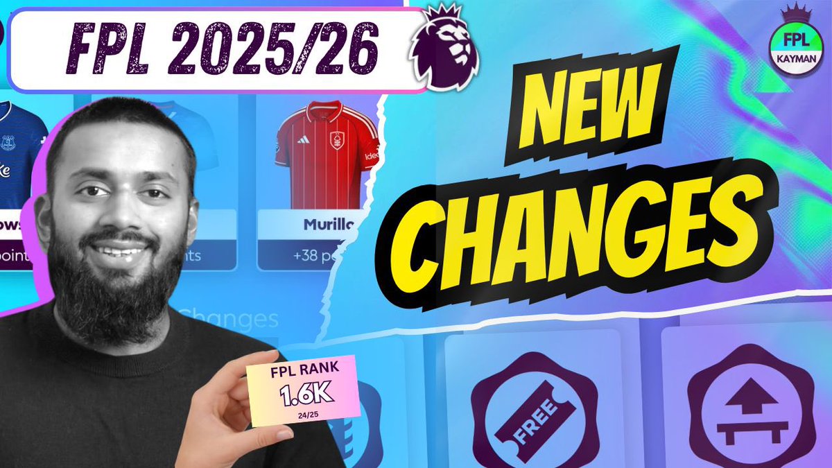 FPLKayman's tweet image. 🚨 FPL is BACK! 🚨
Big changes are coming for the 2025/26 season 👀
I’ve broken it all down in my latest video from chips to price reveals and how it affects YOUR team picks 🎯
📺 Watch now: youtu.be/vdAktO_F1YA?si…
#FPL #FPLCommunity