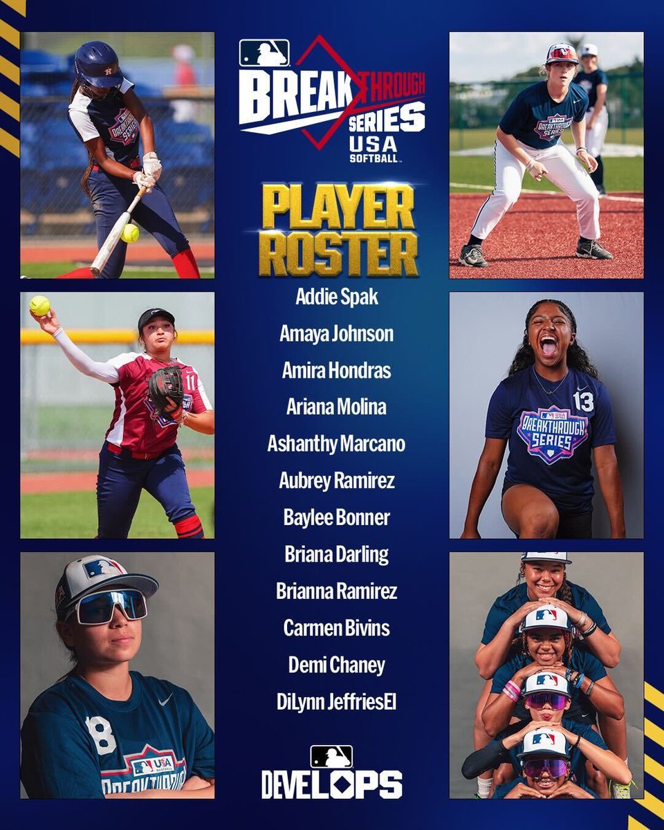 MLBDevelops's tweet image. Meet the players for the 2025 🥎 Breakthrough Series 😎🔥