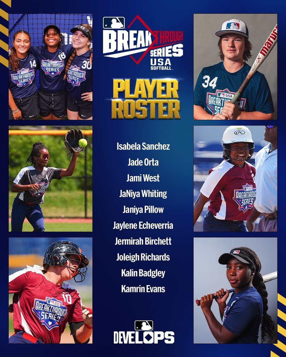 MLBDevelops's tweet image. Meet the players for the 2025 🥎 Breakthrough Series 😎🔥
