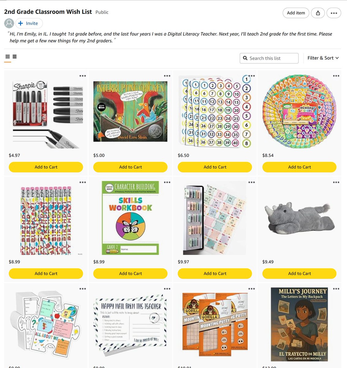 MrsPteaches2016's tweet image. Just 2 weeks 'til school starts! 📚💛
Still hoping to clear a few more items for my 2nd grade classroom.
Any help or share means the world! Drop your list and I'll RP.
🛒 tinyurl.com/msnnsb7t
#ClearTheList #BackToSchool #SupportTeachers #TeachersOfX