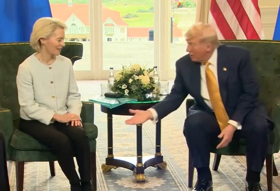 BTComment's tweet image. I think Ursula thought Trump was about to grab her p*ssy