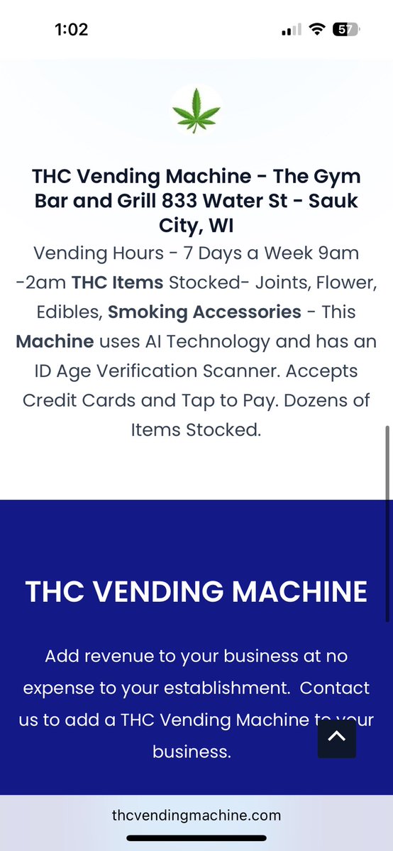 TheJointwithJay's tweet image. What Vending machines. The future is so bright I need my shades. Get to the Gym bar and grill in Sauk City and re-up until 2 am.
@GreenRX_WI @highgroundmi @VAndres26