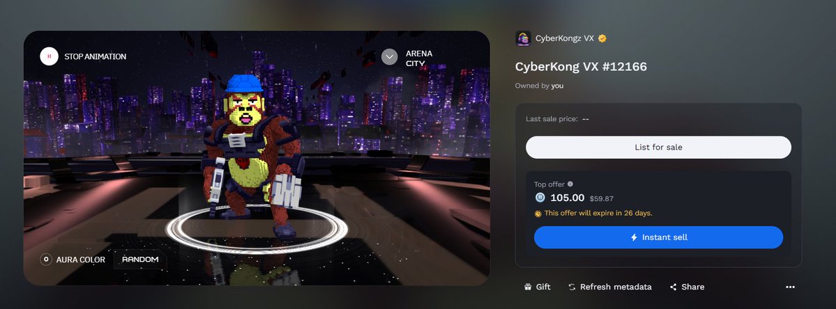 MatiGeekUp's tweet image. El viernes a la noche tuve la sorpresa de encontrarme con este mensaje en mi wallet:
Al principio creí que era un scam, así que me puse a verificar el contrato, y a ver si me mostraba como holder del Kongz VX en el Ronin Market.
Finalmente pude confirmar en el Discord oficial…