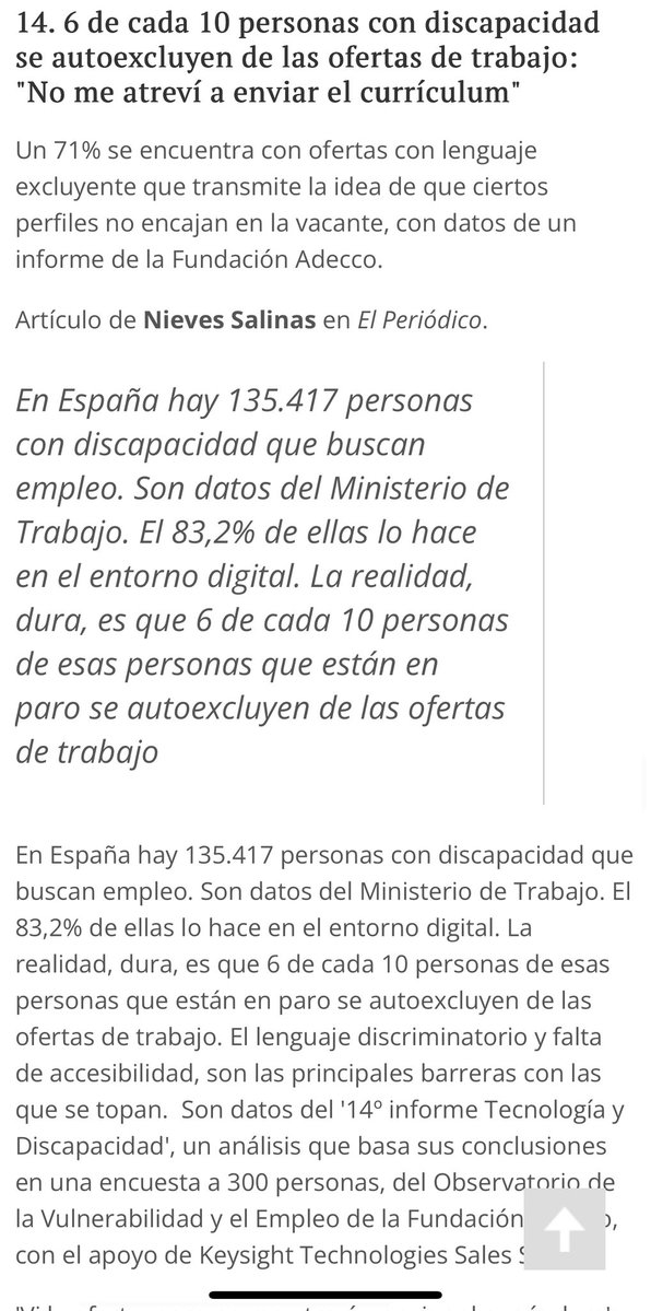 joan carles march (@joancmarch) on Twitter photo 6 de cada 10 personas con #discapacidad se autoexcluyen de ofertas de trabajo de <a href="/NievesSalinas/">Nieves Salinas</a>
En España 135.417 personas con discapacidad buscan empleo y 83,2% lo hace en el entorno digital con diseño inaccesible
Mis #CrónicasSanitarias <a href="/IndeGranada/">El Independiente de Granada</a>
✅elindependientedegranada.es/ciudadania/cro… 6 de cada 10 personas con #discapacidad se autoexcluyen de ofertas de trabajo de <a href="/NievesSalinas/">Nieves Salinas</a>
En España 135.417 personas con discapacidad buscan empleo y 83,2% lo hace en el entorno digital con diseño inaccesible
Mis #CrónicasSanitarias <a href="/IndeGranada/">El Independiente de Granada</a>
✅elindependientedegranada.es/ciudadania/cro…