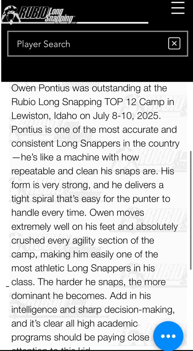 Owen Pontius (@pontiusowen) on Twitter photo Thank you <a href="/TheChrisRubio/">Rubio Long SnappingĀ®</a> for the amazing write up!
<a href="/coachgoose54/">Jake Goossen-Brown</a> <a href="/GP_Recruiting/">GamePlan Recruiting</a> <a href="/Coach_MThompson/">Matt Thompson</a> <a href="/ThePuntFactory/">Aaron Perez</a> <a href="/Hunterh24/">Hunter Holmes</a> <a href="/coachgolds_/">Jonathan Goldstein</a> Thank you <a href="/TheChrisRubio/">Rubio Long SnappingĀ®</a> for the amazing write up!
<a href="/coachgoose54/">Jake Goossen-Brown</a> <a href="/GP_Recruiting/">GamePlan Recruiting</a> <a href="/Coach_MThompson/">Matt Thompson</a> <a href="/ThePuntFactory/">Aaron Perez</a> <a href="/Hunterh24/">Hunter Holmes</a> <a href="/coachgolds_/">Jonathan Goldstein</a>