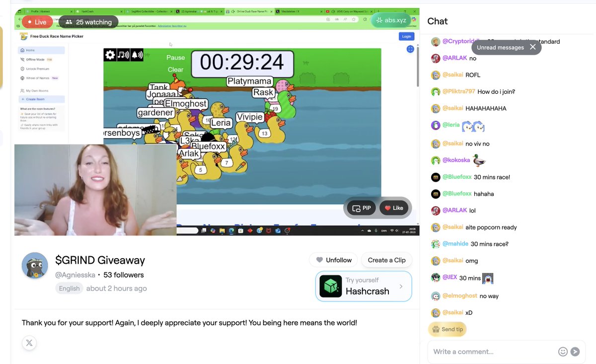 saikai_eth's tweet image. highlight of Abstract stream is @AgniesskaS running a duck race for 30mins because someone told her it&apos;s normal 😂

most fun stream I&apos;ve tuned in in a while (duck race is still going on btw)