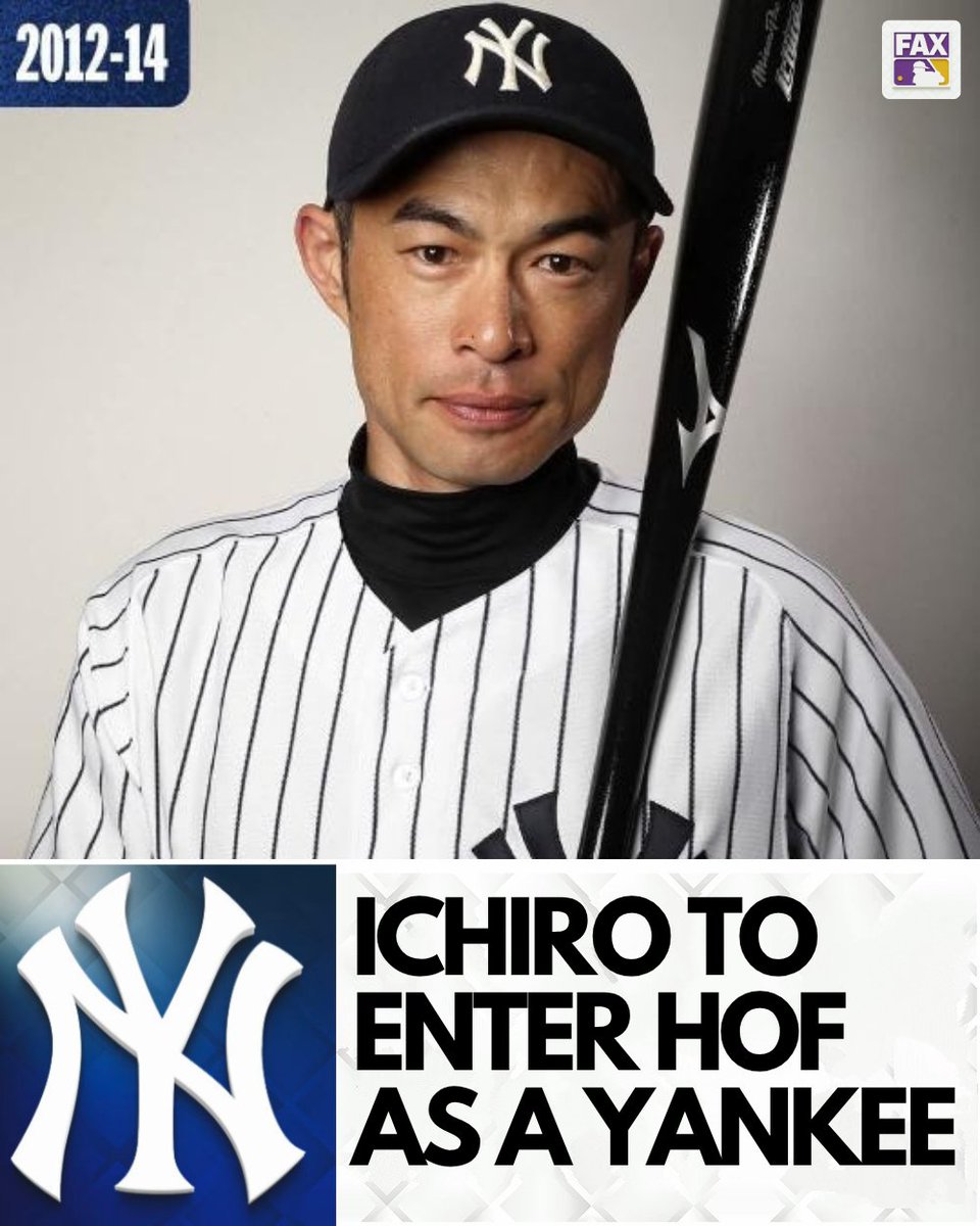 MLBONFAX's tweet image. Ichiro announced he plans to enter the Hall of Fame as a New York Yankee, per multiple reports.
