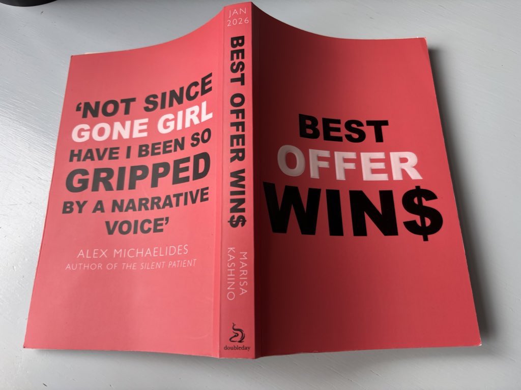 Melanie Greaves (@melanietoberead) on Twitter photo Made a great start on my #TheakstonsCrime books!
I loved #BestOfferWins by #MarisaKashino
This book is going to be huge when its out Jan 2026! 😱
goodreads.com/review/show/77…
⭐️⭐️⭐️⭐️
<a href="/DoubledayUK/">Doubleday Books</a>
#BookReviewer
#BookX
#BookTwitter Made a great start on my #TheakstonsCrime books!
I loved #BestOfferWins by #MarisaKashino
This book is going to be huge when its out Jan 2026! 😱
goodreads.com/review/show/77…
⭐️⭐️⭐️⭐️
<a href="/DoubledayUK/">Doubleday Books</a>
#BookReviewer
#BookX
#BookTwitter