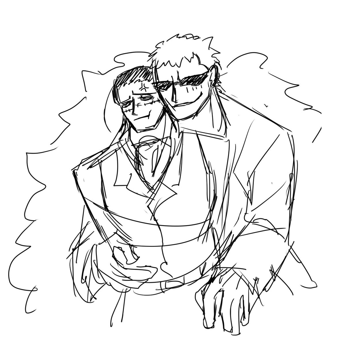 HamoTen10's tweet image. 課題終わった喜びで描いたやつ✌️
ドフ鰐🦩🐊