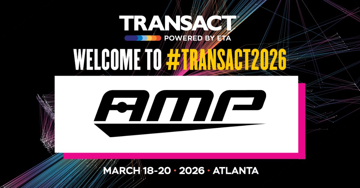 Exciting news! AMP is officially joining us as a #TRANSACT2026 exhibitor!  They’re bringing innovation to the show floor — and we can’t wait to see what they showcase.

Who else is in? Secure your spot on the show floor today: transactshow.com