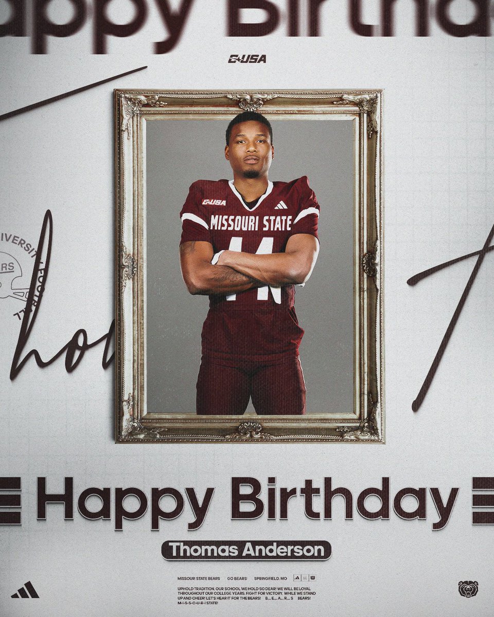 MoStateFootball's tweet image. Wishing our very own @ThomasA_30 a very Happy Birthday! 🥳🎉

#OutHitOutHustle | #ProveIt