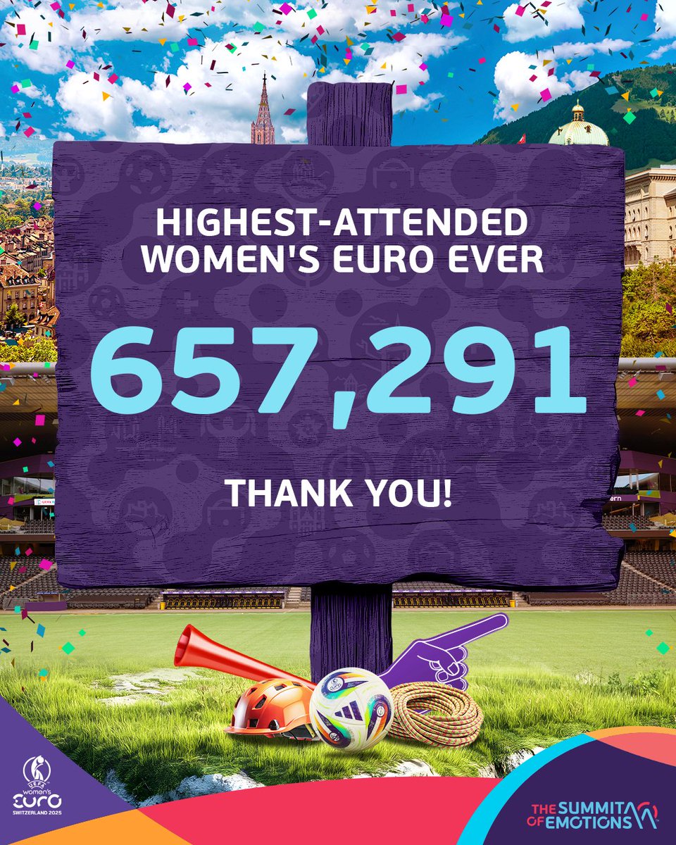 History made, again! Another record-breaking attendance wraps up #WEURO2025 in style 🏆🫶

#SummitOfEmotions