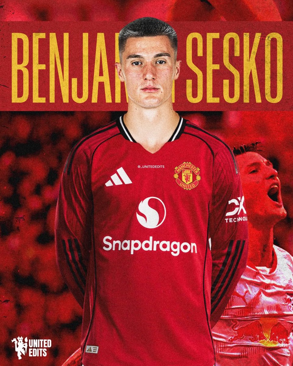 BlessedUtd's tweet image. Benjamin Sesko is open to a move to Manchester United, despite their lack of European football. [@SamC_reports]

Is he the answer to our attacking options? Let’s discuss.

📸 @_unitededits | MUFC 🔴
