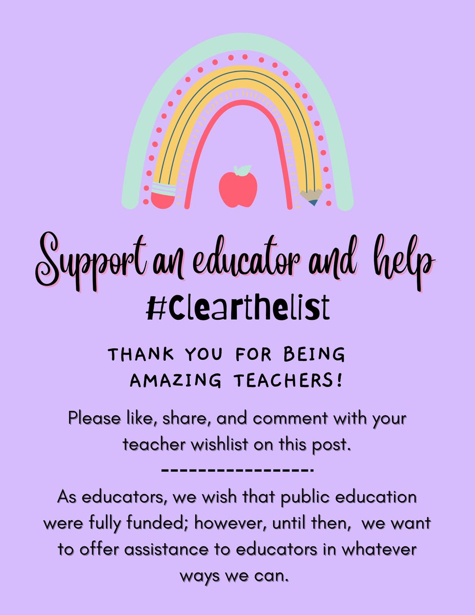 ☀️ Starting the week on a bright note!  

Let’s show our amazing teachers some love and share the lists!

#SupportTeachers #AmazonWishlist #SundayMotivation