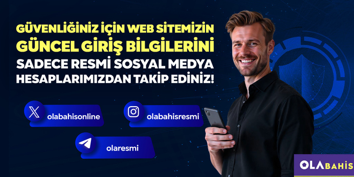 olabahisonline's tweet image. ⚠️ GÜVENLİĞİNİZ BİZİM ÖNCELİĞİMİZ!
🔒 Güncel giriş bilgileri için tüm resmi sosyal medya hesaplarımıza bu linkten ulaşabilirsiniz heylink.me/olabahis/
