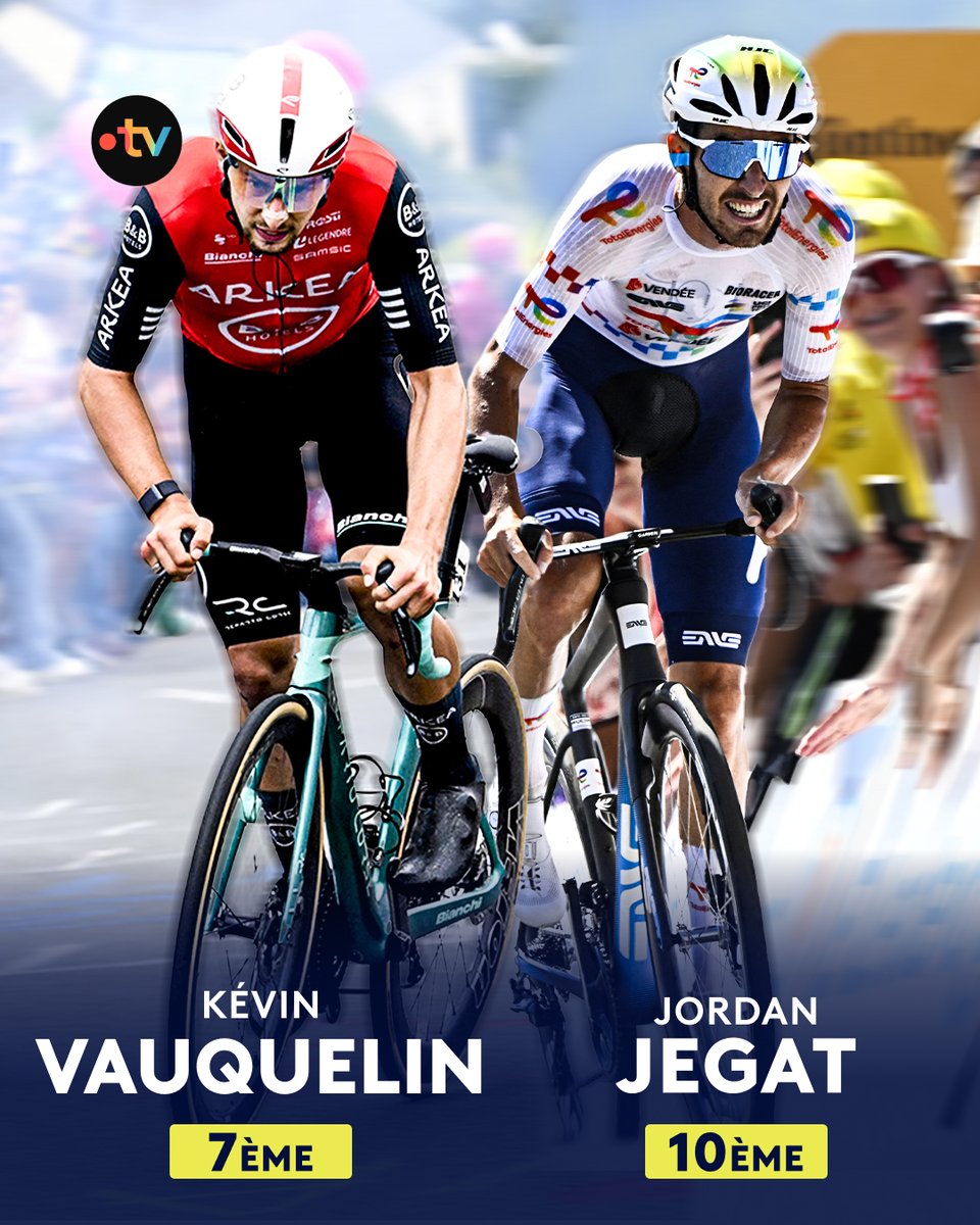 🚴#TDF2025 | 🇫🇷🎩 Deux Français dans le Top 10 du classement général : chapeau messieurs pour ce superbe Tour de France !
