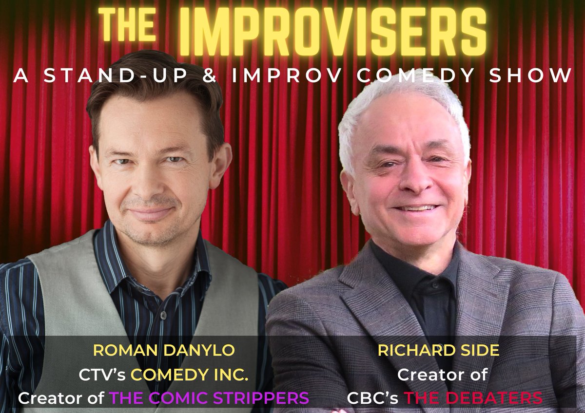 Roman Danylo (@roman_danylo) on Twitter photo THE IMPROVISERS! #standupcomedy #Improv #comedy
Aug 14 PICTOU! deCoste Performing Arts Centre
Aug 15 SHELBURNE! Osprey Arts Centre
Aug 16 YARMOUTH! YARC Playhouse & Arts Centre
For Tix romandanylo.com
With <a href="/RichardSide/">Richard (Gebara) Side</a> Creator of <a href="/cbcdebaters/">cbcdebaters</a> THE IMPROVISERS! #standupcomedy #Improv #comedy
Aug 14 PICTOU! deCoste Performing Arts Centre
Aug 15 SHELBURNE! Osprey Arts Centre
Aug 16 YARMOUTH! YARC Playhouse & Arts Centre
For Tix romandanylo.com
With <a href="/RichardSide/">Richard (Gebara) Side</a> Creator of <a href="/cbcdebaters/">cbcdebaters</a>