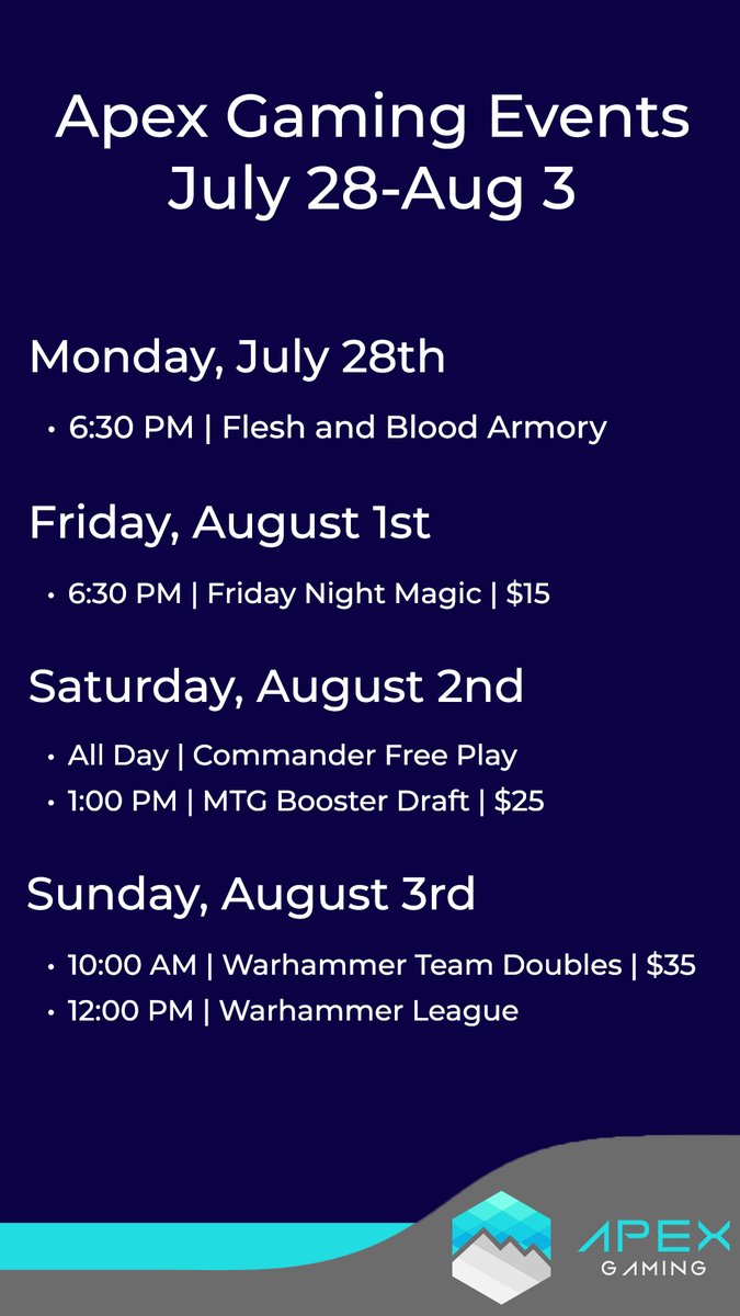 📆Events for the week!