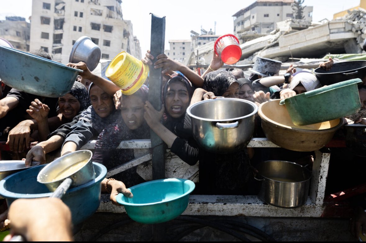 leventpuskin's tweet image. A human-made famine, described as “societal torture,” is being imposed by Israel. In 2025, people in Gaza are being starved to death while the entire world watches.
This is but an act of genocide.