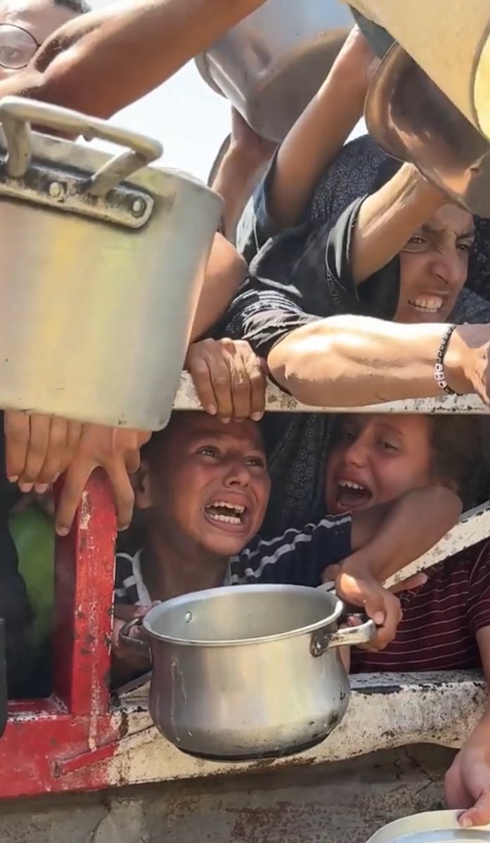 leventpuskin's tweet image. A human-made famine, described as “societal torture,” is being imposed by Israel. In 2025, people in Gaza are being starved to death while the entire world watches.
This is but an act of genocide.