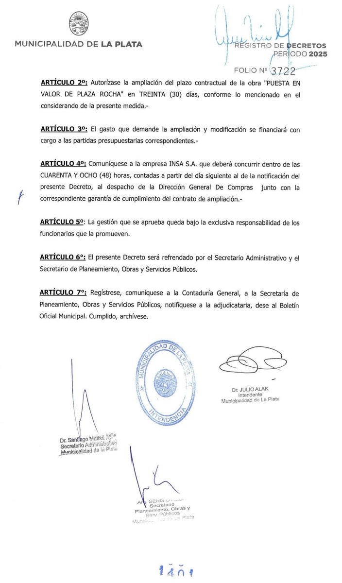 Desde <a href="/LaPlataMLP/">Municipalidad de La Plata</a> resolvieron que la remodelación de Plaza Rocha costará unos $500 millones más que los previstos, es decir, casi un 50% por encima del presupuesto inicial. Mientras la inseguridad crece y los barrios sufren el abandono, <a href="/Julio_Alak/">Julio Alak</a> gasta fortunas en maquillaje.
