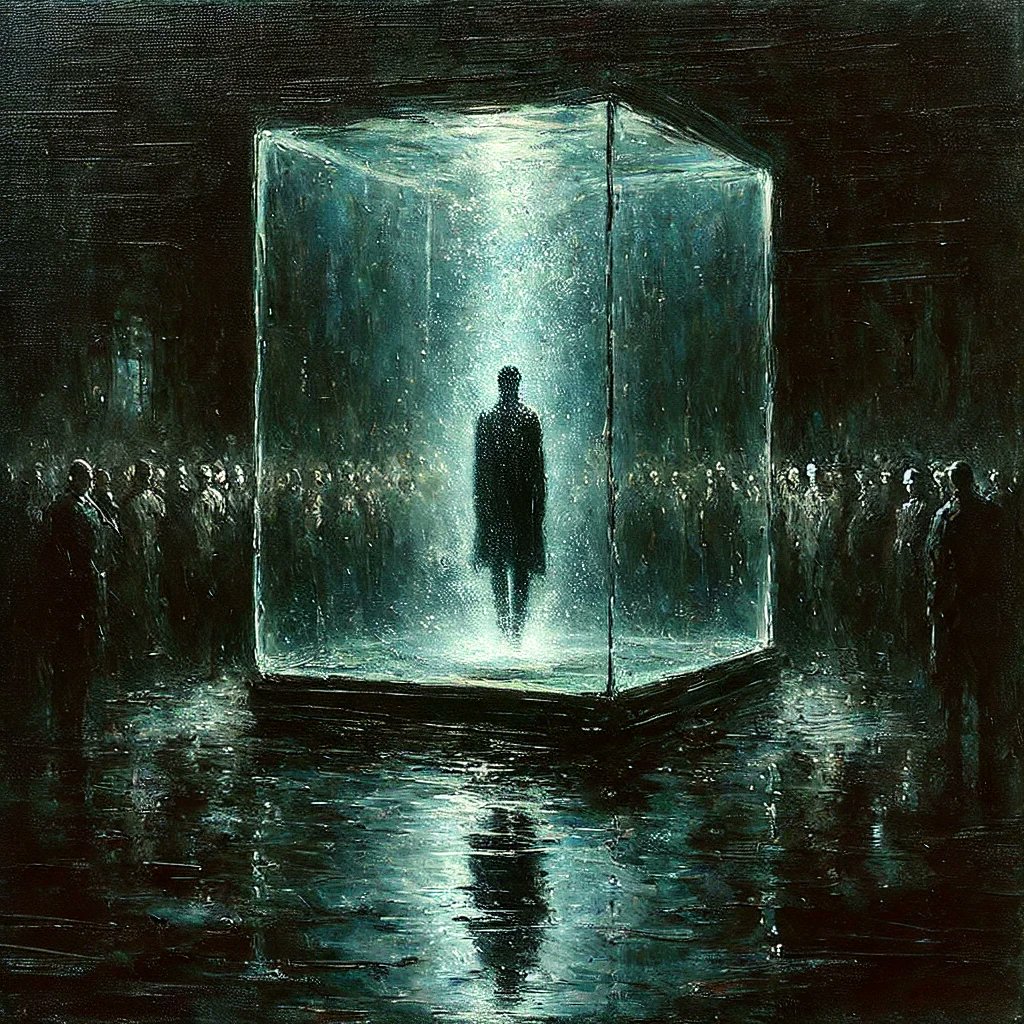 M4CHIN4art's tweet image. First piece from the "almost didn't release collection"
The piece is based on confinement, feeling like an exhibit against your will, the eyes of the world judging you like they see something you don't.
It is also probably the least potentially unsettling of them lol