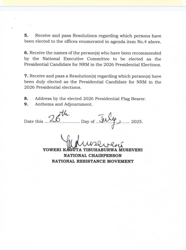 NRM Youth League (@nrmyouthleague) on Twitter photo Communication from the chairman on the scheduled delegates conference.
<a href="/KagutaMuseveni/">Yoweri K Museveni</a> Communication from the chairman on the scheduled delegates conference.
<a href="/KagutaMuseveni/">Yoweri K Museveni</a>