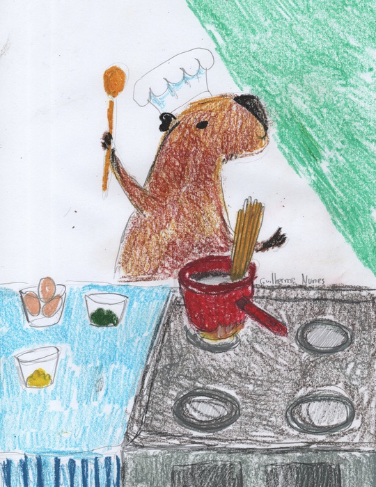 capybara making a delicious carbonara