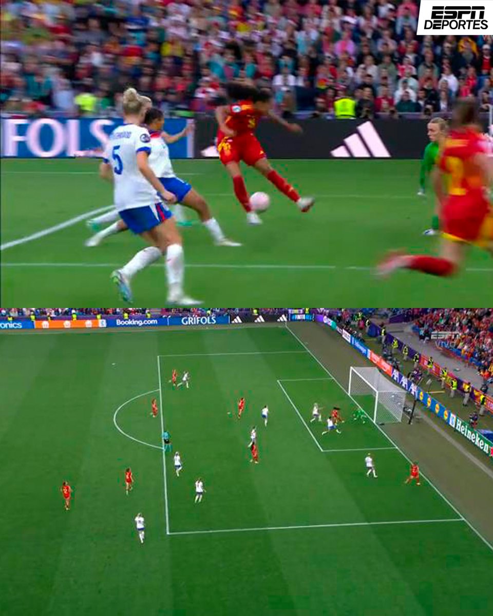 ESPNDeportes's tweet image. ¡Salma Paralluelo tuvo la oportunidad de dar la ventaja a España, pero no conectó de lleno el remate de lujo! 😬
Seguimos 1-1 y empieza el segundo tiempo extra. ⚽️