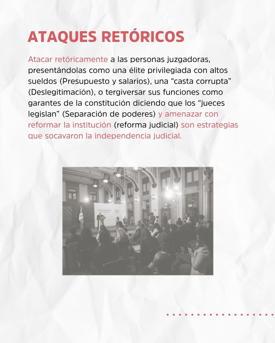 FJEDD's tweet image. #informe
La reforma de 2024 tenía la intención de cambiar aspectos urgentes de la carrera judicial, como el combate al nepotismo y la promoción de la paridad, pero terminó por socavar la independencia judical.
🔗Consulta: f.mtr.cool/ujpuiqellh