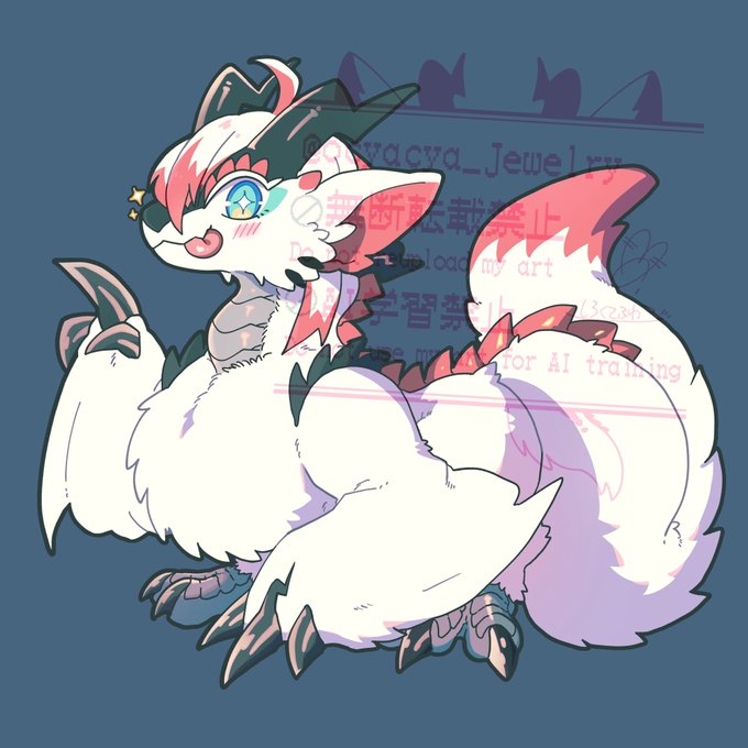 アクスタ用に描いたしろふわドラ(OC) 