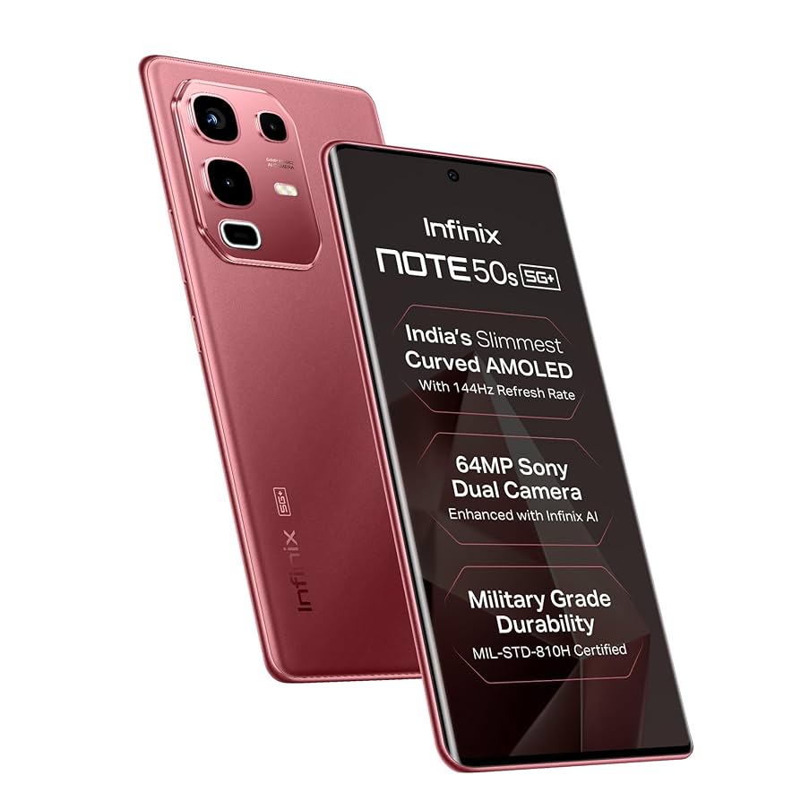 patelritiq's tweet image. 9/12

5. Infinix Note 50s – ~₹17,000

5000mAh + 45W
Dimensity 6300 (AnTuTu: 4.3L)
6.7&quot; IPS LCD, 120Hz
Decent all-rounder for casual users.

#Infinix
#InfinixNote50s