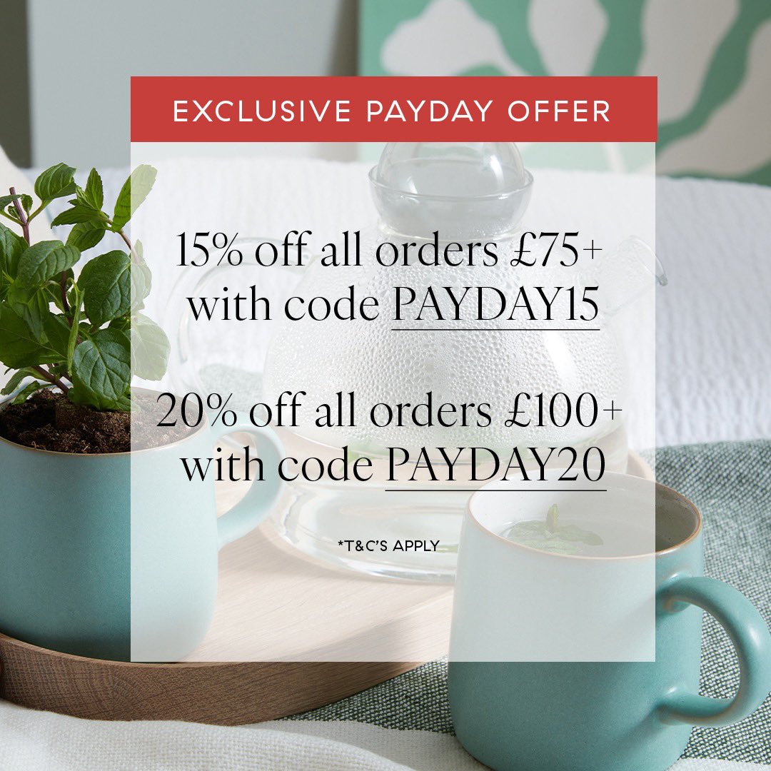 Get set for summer dining and entertaining by upgrading to pieces which will last beyond the season and use our limited time only payday offer.

Shop now: bit.ly/459Evn6