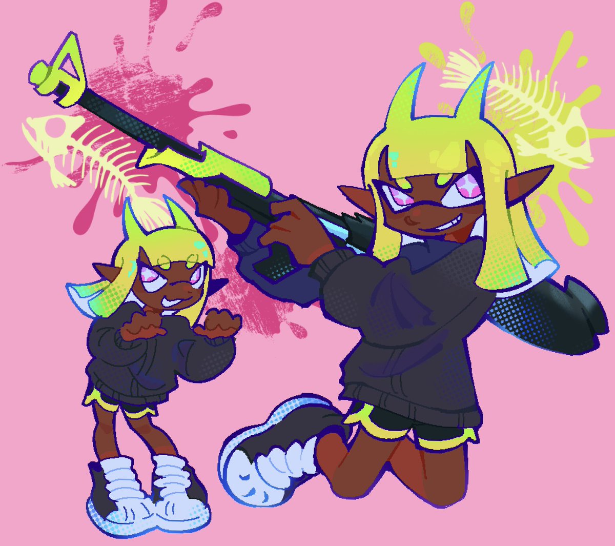 fizzyshrimps's tweet image. revenge 4 kiyotaka on af :J 

#splatoon #artfight