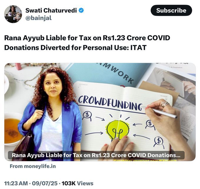 SaffronSunanda's tweet image. Rana Ayyub is honoured by Telangana CM for Scamming people during COVID ?
Action Reaction ?