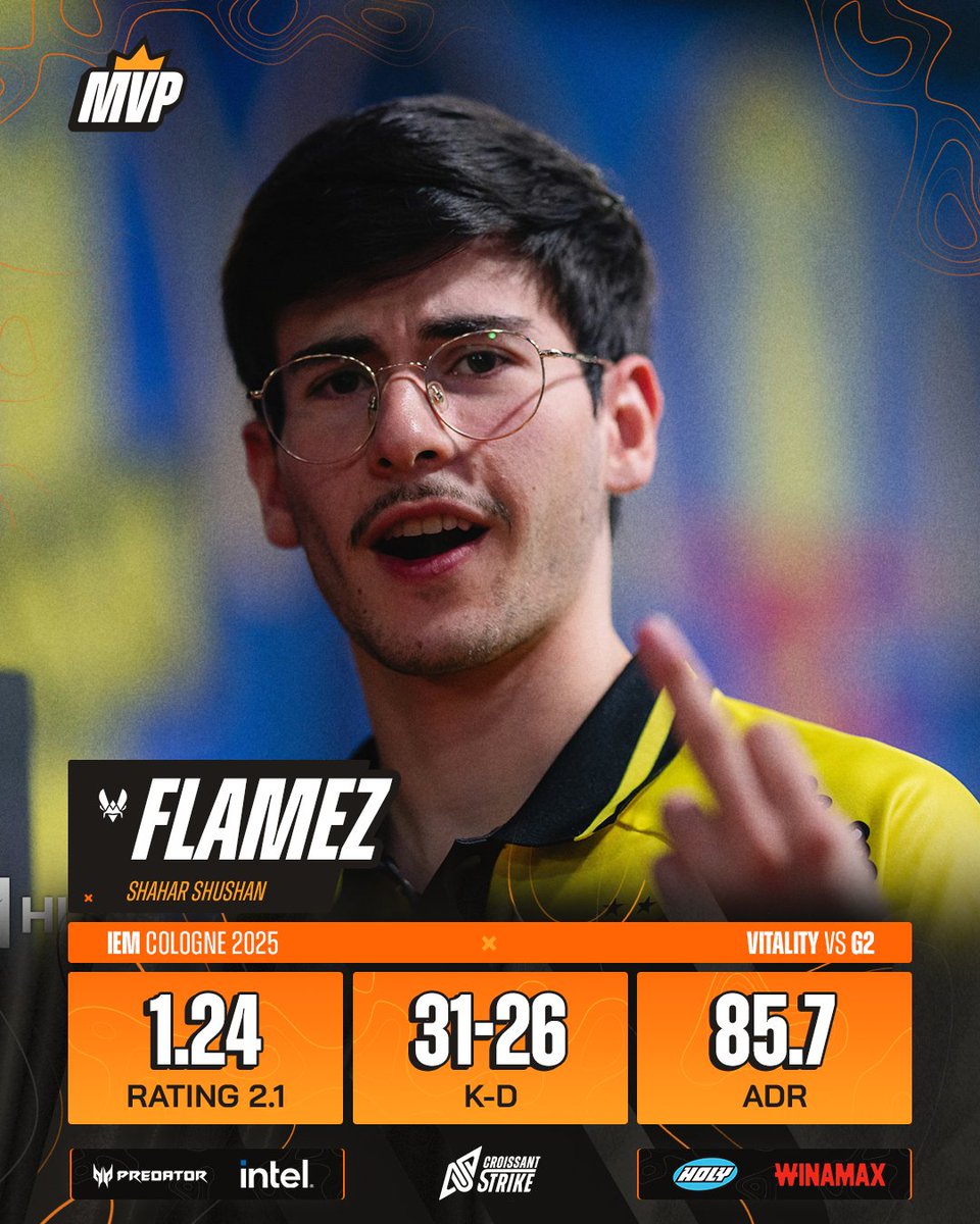 CroissantStrike's tweet image. Il a terminé le jeu à 22 ans, mais il a encore très faim. 🤤

🏅🇮🇱 @flameZcsgo #VITWIN