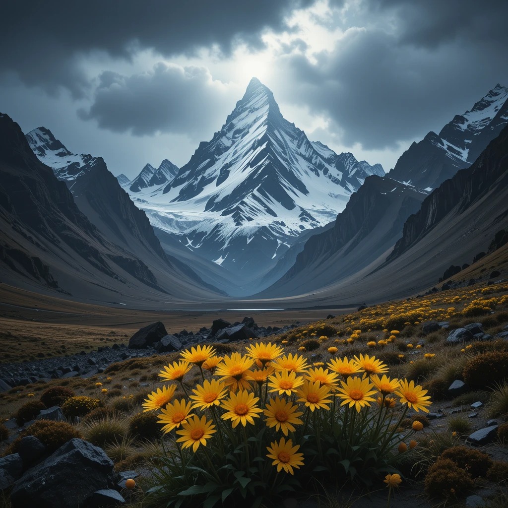 ouaslam_youssef's tweet image. Yellow wildflowers pop 🌼  🏔️ ☁️. #MountainFlowers  #WildernessBeauty #AlpineVibes