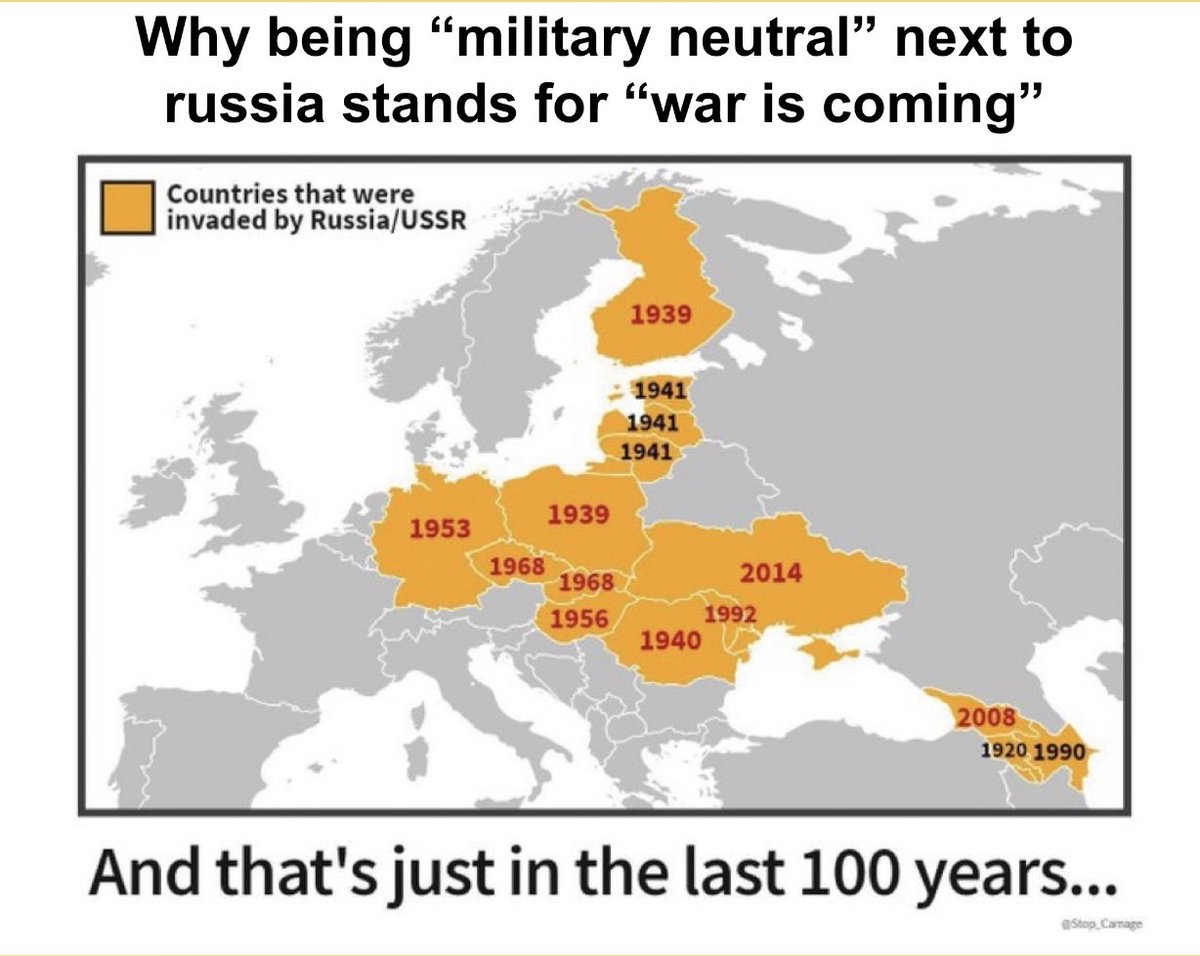 Being neutral next to russia is not the path to safety, NATO membership is