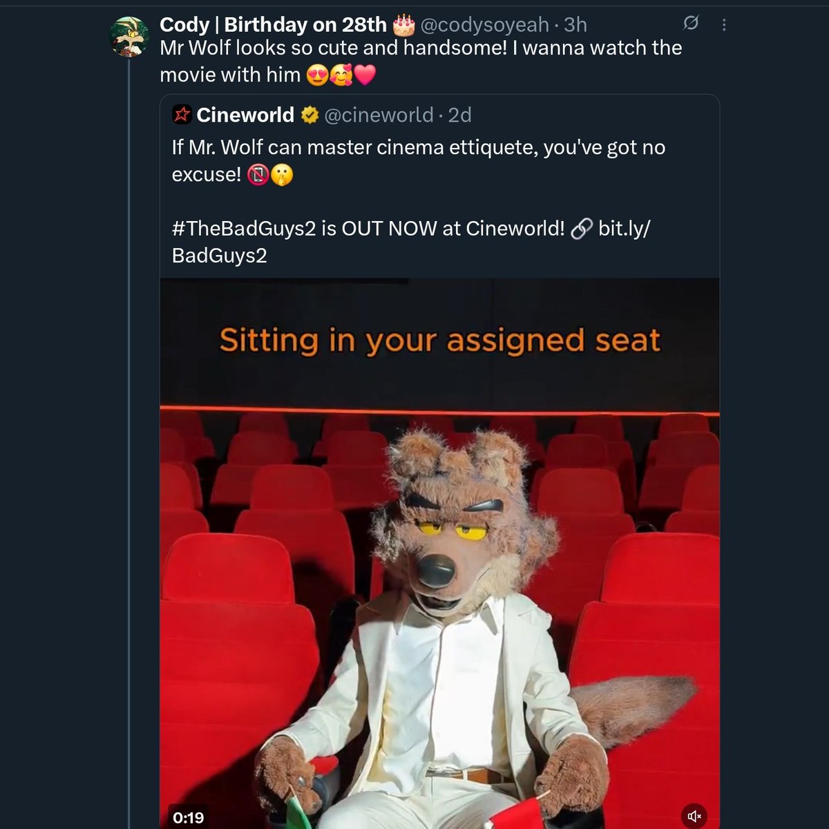 codysoyeah's tweet image. CINEWORLD?? 😳❤️