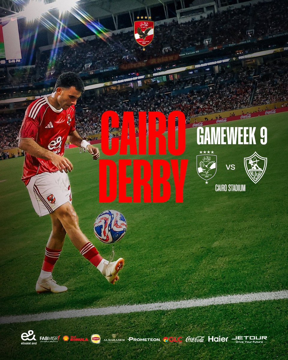 AlAhlyEnglish's tweet image. Cairo Derby confirmed for Gameweek 9 ๐ฆ
๐ด