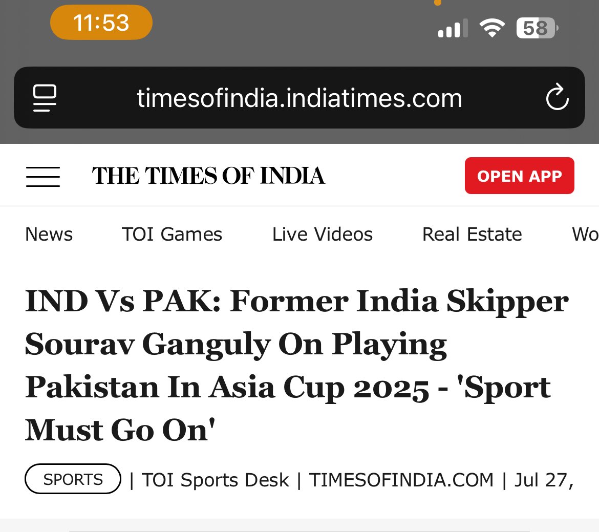 crockraj's tweet image. Sourabh Ganguly 👉I am OKAY. Sport must GO ON.

Shame on you Dada… I have to say this with heavy heart 😢 you are on my top list of favourites player list but 😭