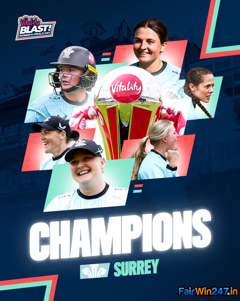 FairWin_247's tweet image. Congratulations Surrey!
The inaugural Vitality Blast Women's CHAMPIONS 🏆
#T20Blast
