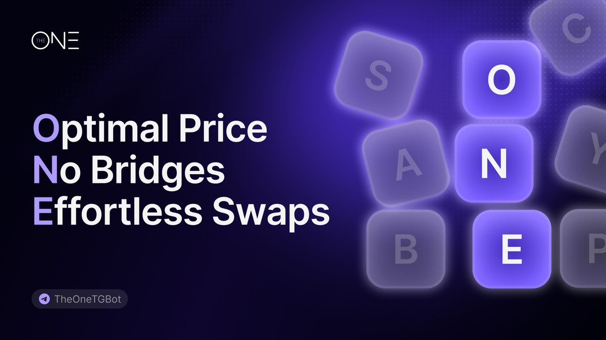 💠Optimal price. No bridges. Effortless swaps.
Trade any token with AI-powered routing that finds the best deal in milliseconds.

👉 Start swapping smarter with TheOne