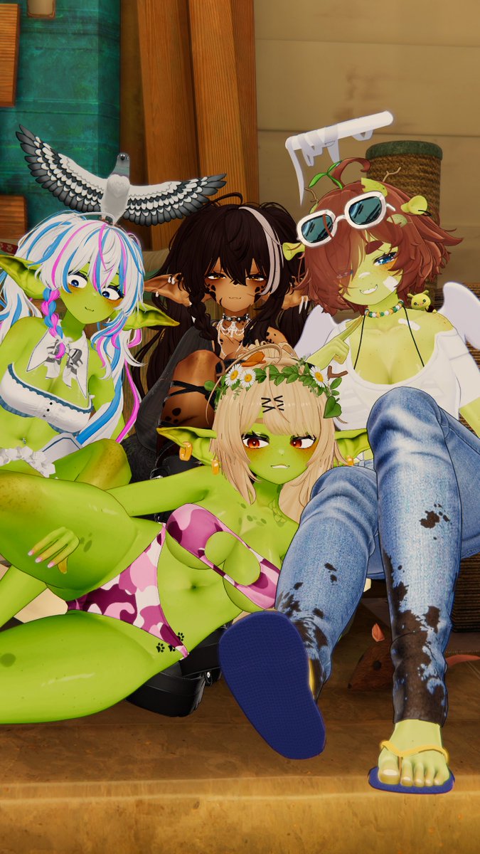 _Lielii_'s tweet image. Family Core ~ 💚🧡💚💚

#Airi3D #VRChat