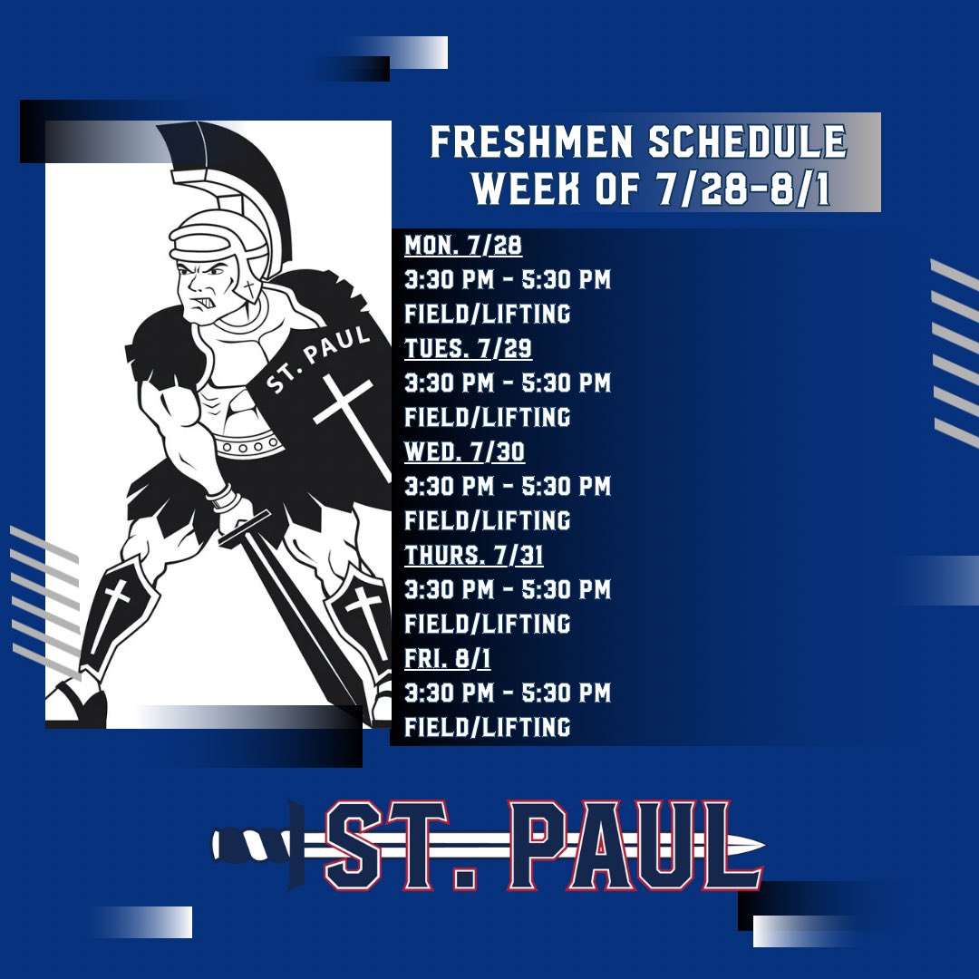 St. Paul Football (@stpaulhsfb) on Twitter photo Fall Football starts tomorrow. We open up the 2025 season in less than 30 days. <a href="/GhostsofStPaul/">The Ghosts of St. Paul Football</a> <a href="/dlineshowtime/">DLINESHOWTIME</a> <a href="/StPaulSwordsmen/">St. Paul High School</a> Fall Football starts tomorrow. We open up the 2025 season in less than 30 days. <a href="/GhostsofStPaul/">The Ghosts of St. Paul Football</a> <a href="/dlineshowtime/">DLINESHOWTIME</a> <a href="/StPaulSwordsmen/">St. Paul High School</a>