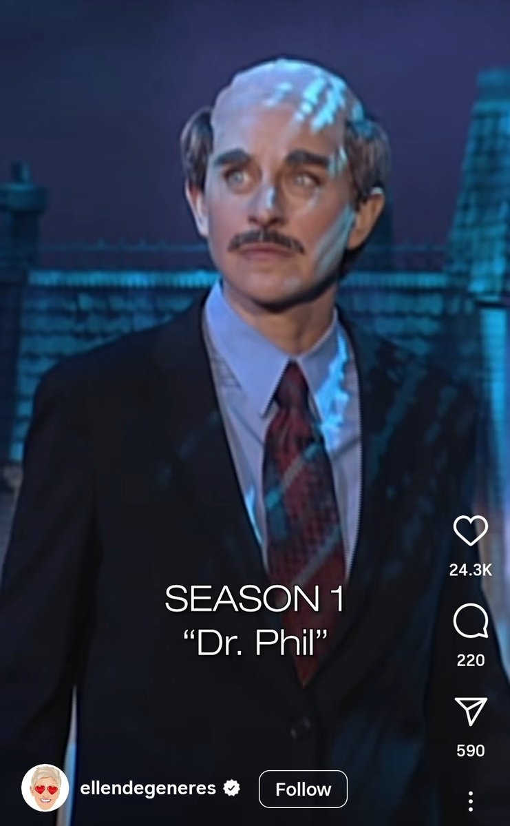 37Lemons's tweet image. Let&apos;s check in on a man living abroad:

Ellen DeGeneres in England

1) what&apos;s up, dude?
2) just a weird wacko wacking weeds...does that look like a female build?...Satanic lighting bolt
3) a little guy on a tractor
4) here&apos;s a throwback to him dressed like Dr. Phil for Halloween