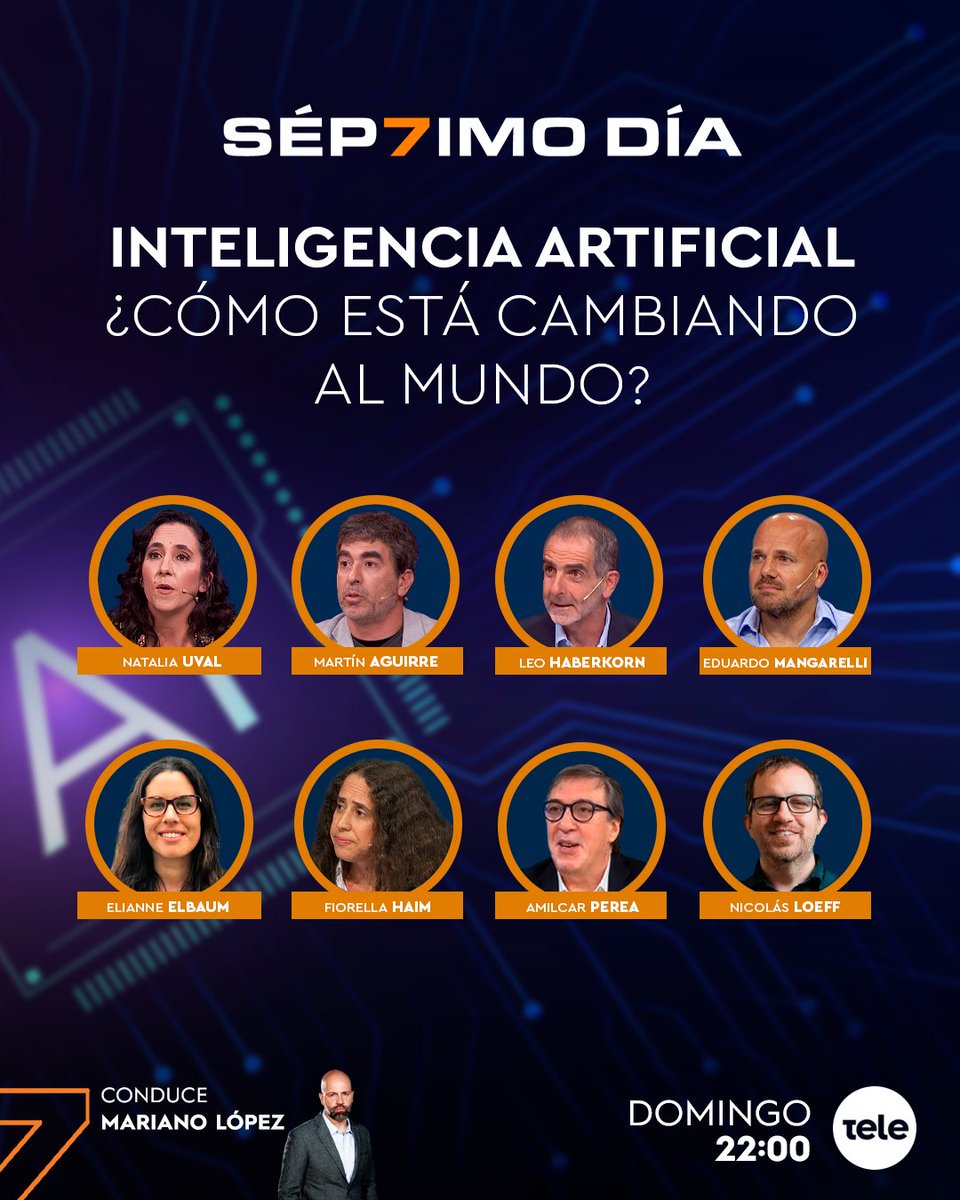 ➡️ Inteligencia Artificial: ¿cómo está cambiando al mundo?

Los desafíos y oportunidades de esta tecnología, su evolución y el impacto en Uruguay 🧠🤖

#SeptimoDia domingo a las 22:00 en <a href="/teledoce/">𝗧𝗲𝗹𝗲𝗱𝗼𝗰𝗲 📺</a> 📺