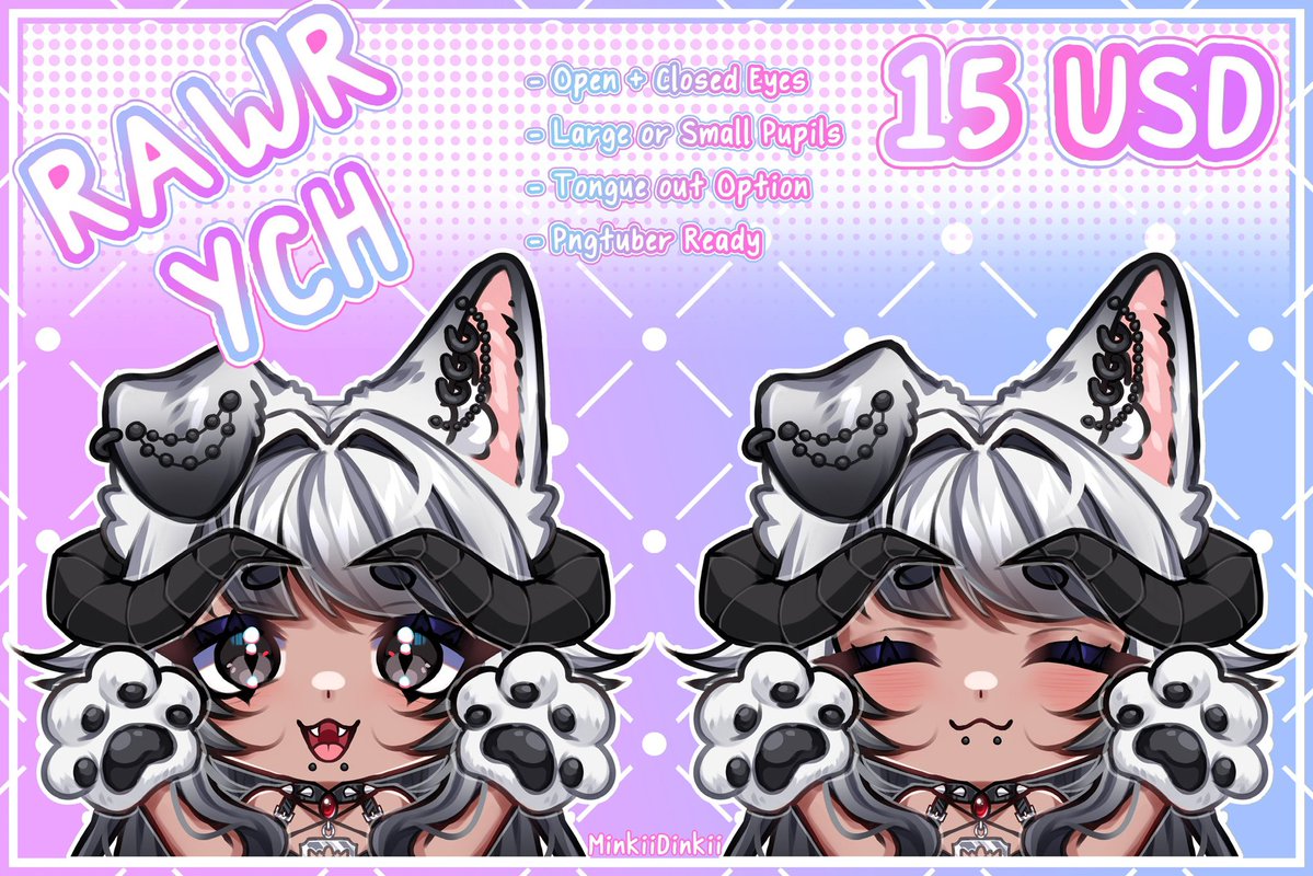 minkiidinkii's tweet image. RAWR YCH done for @Nymferia ♥️⛓️
dm if interested❣️