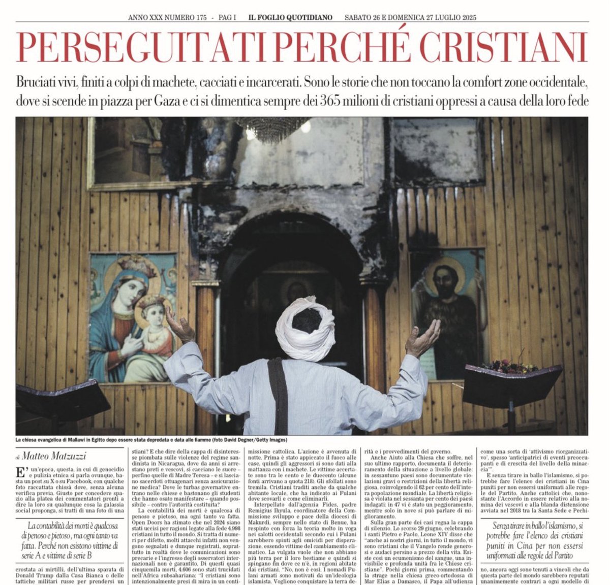 matteomatzuzzi's tweet image. Almeno 40 morti nell&apos;attacco compiuto con armi da fuoco e machete in una chiesa di Komanda, in Congo. A massacrare i fedeli, ribelli legati allo Stato islamico. Ne parlavamo ieri sul Foglio. Perseguitati perché cristiani, nel silenzio generale ilfoglio.it/chiesa/2025/07…